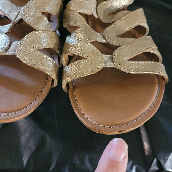 Cloudwalkers Gina Gold Metallic Sandals Galdiator Womens Sz 8 Zip Back - Picture 10 of 11
